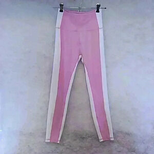 WILO THE LABEL Women's‎ Full Length Leggings Pink & White Colorway NWT
